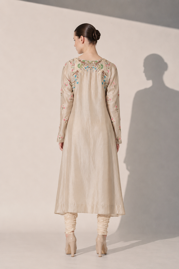 Cotton Silk Embroidered Kurta