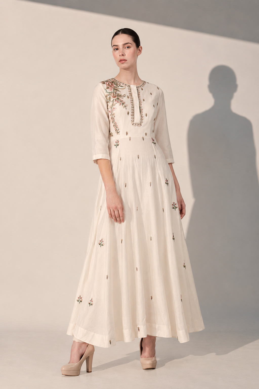 Paneled Embroidered Kurta