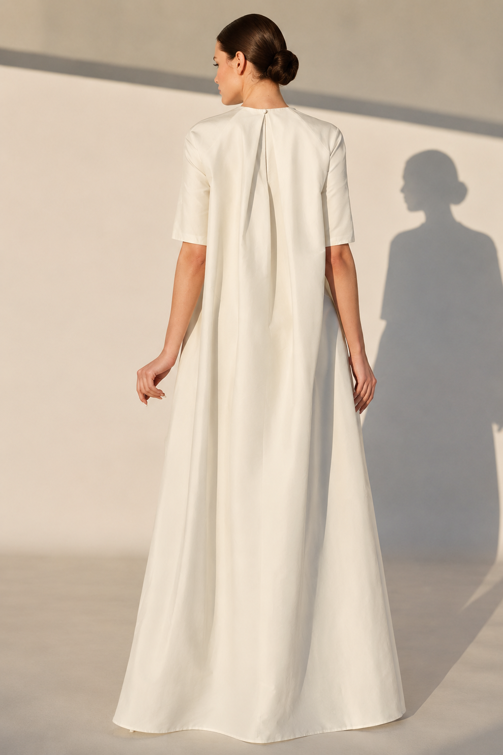 Ivory Cotton Silk Kurta With Embroidered
