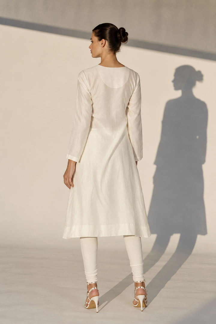 Elegant Ivory Cotton Silk Kurta