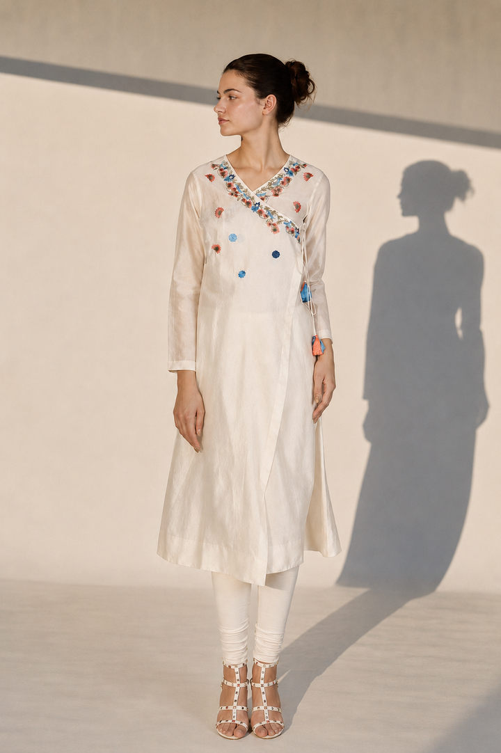 Elegant Ivory Cotton Silk Kurta