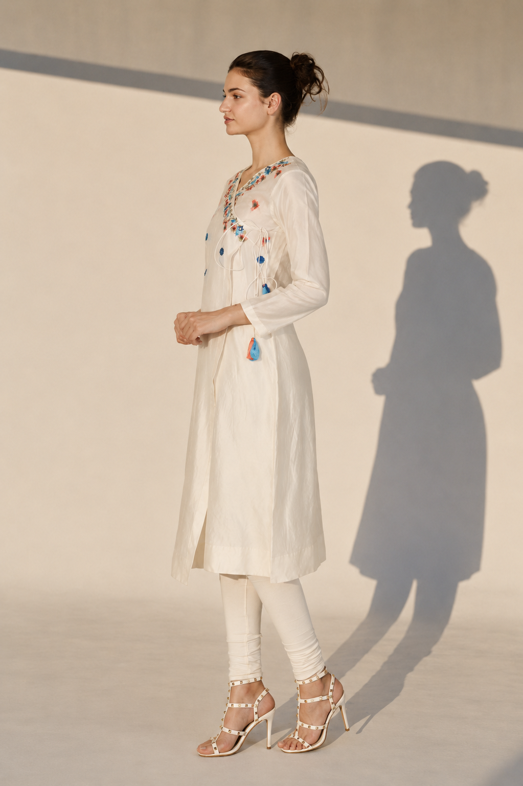 Elegant Ivory Cotton Silk Kurta