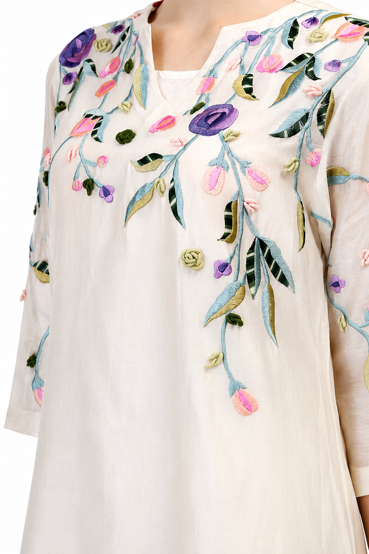 Ivory Cotton Silk Kurta