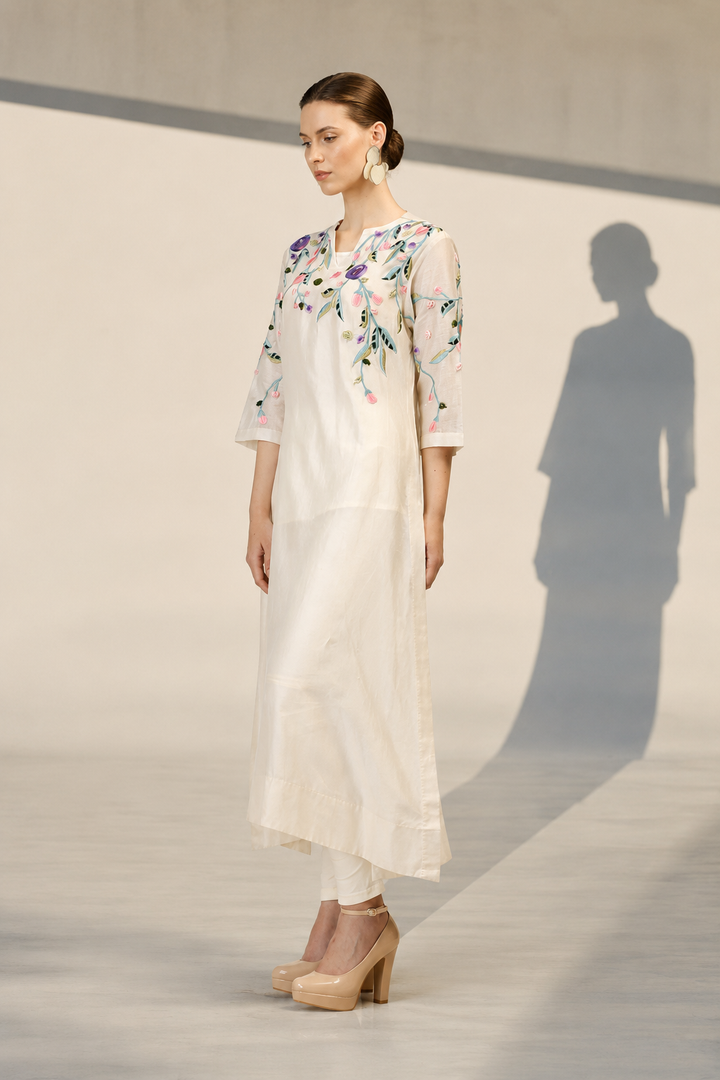 Ivory Cotton Silk Kurta