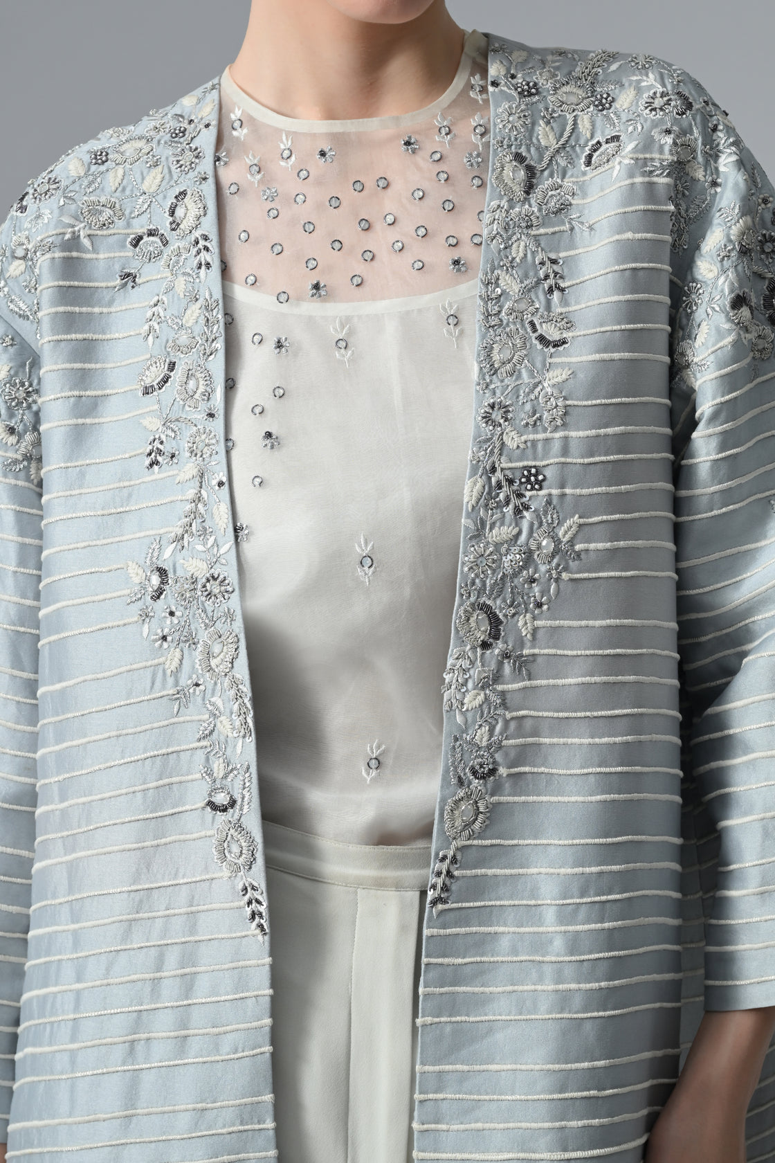 Embroidered Top, Pants & Jacket