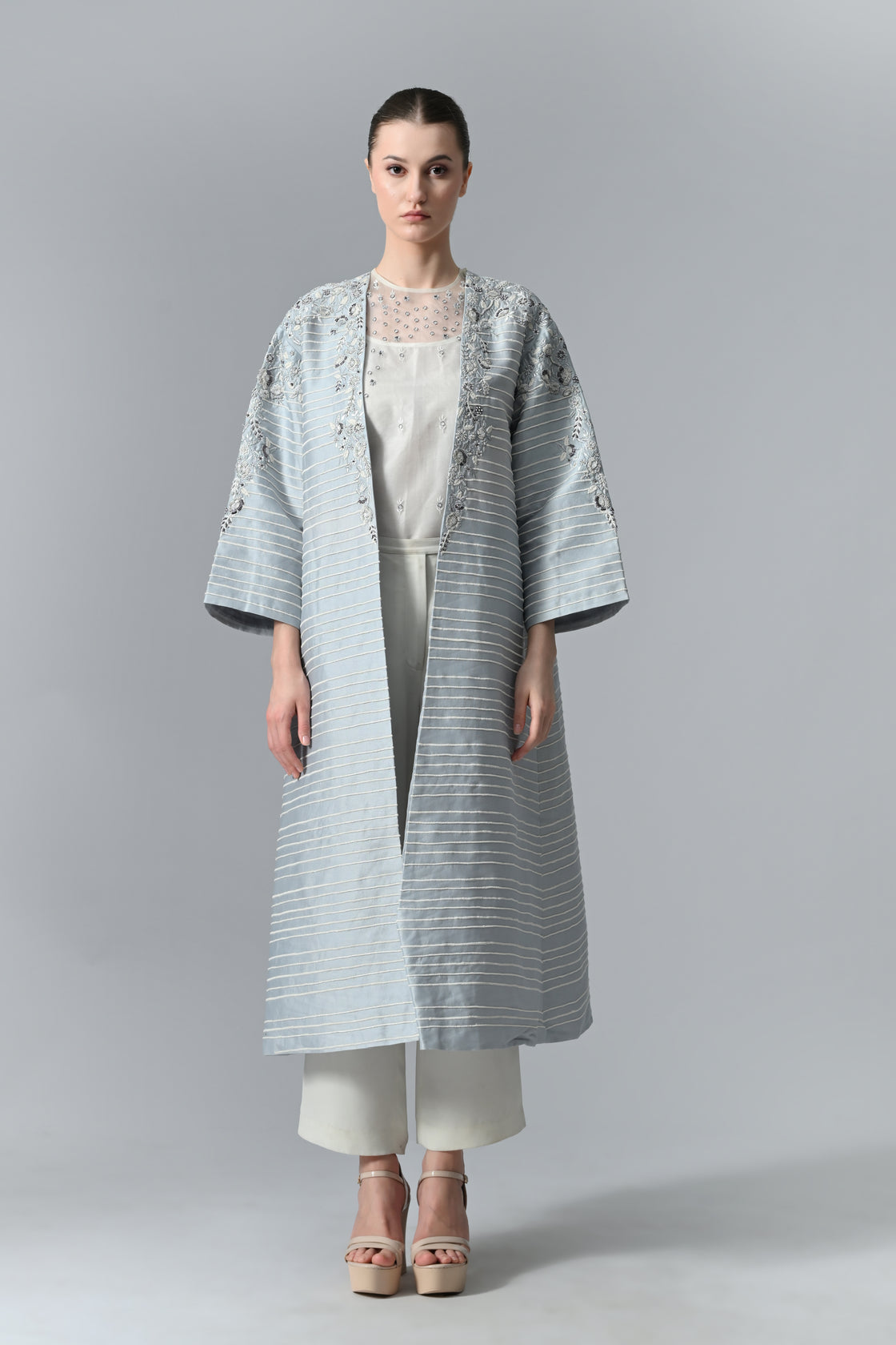 Embroidered Top, Pants & Jacket