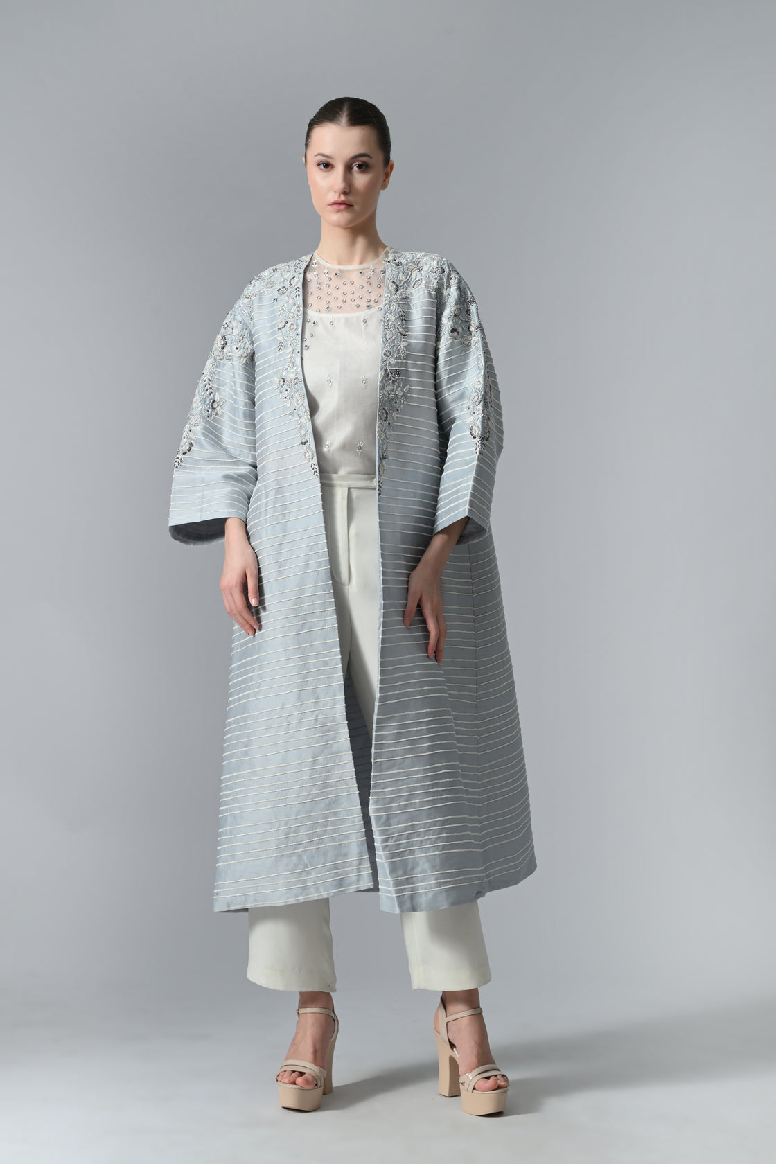 Embroidered Top, Pants & Jacket