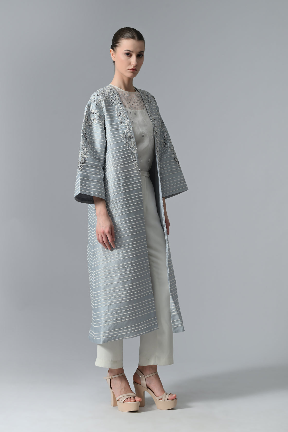 Embroidered Top, Pants & Jacket