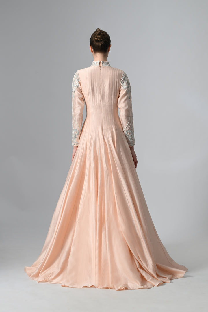 Fit &amp; Flare Trail Gown