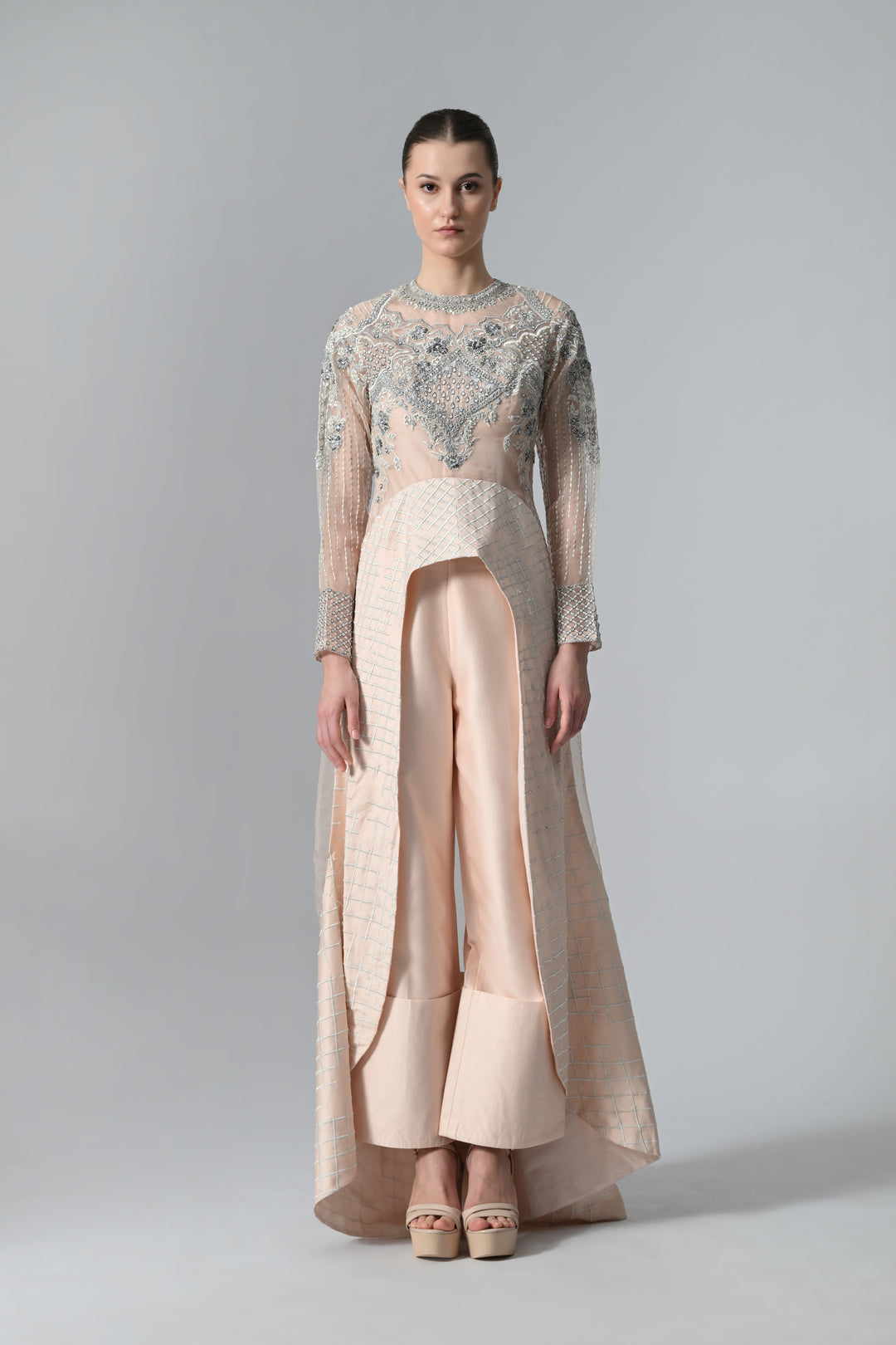 A High-Low Long Top &amp; Flared Pants