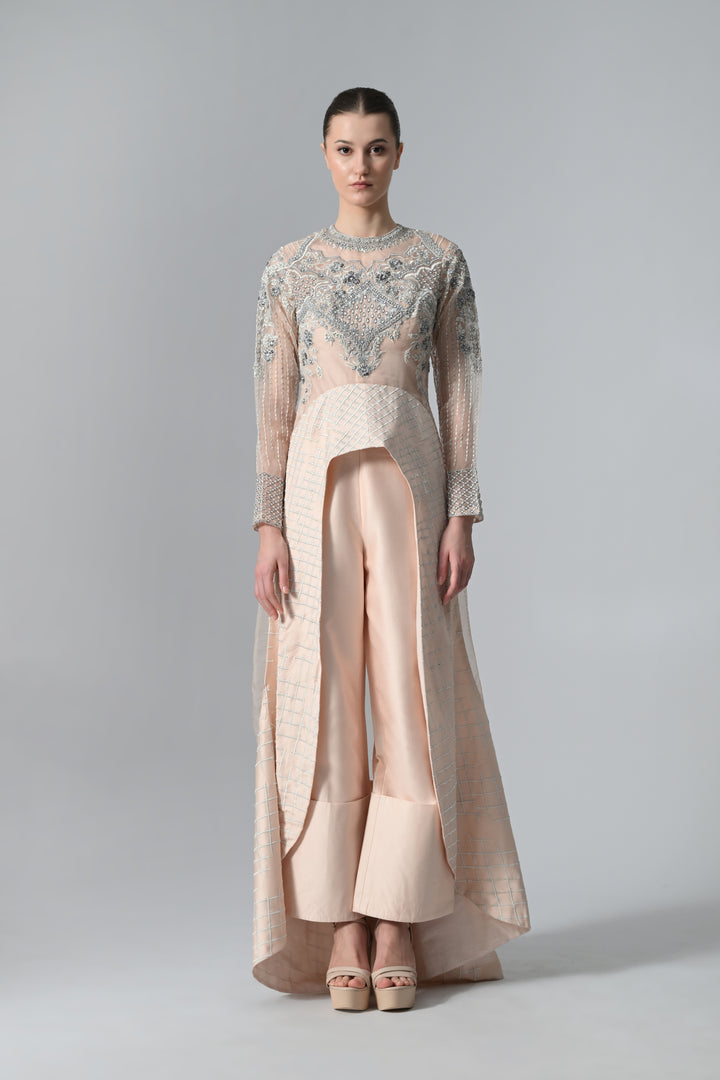 A High-Low Long Top &amp; Flared Pants