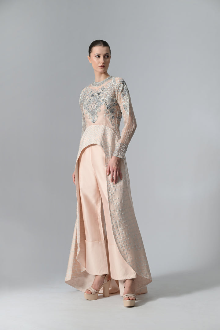 A High-Low Long Top &amp; Flared Pants