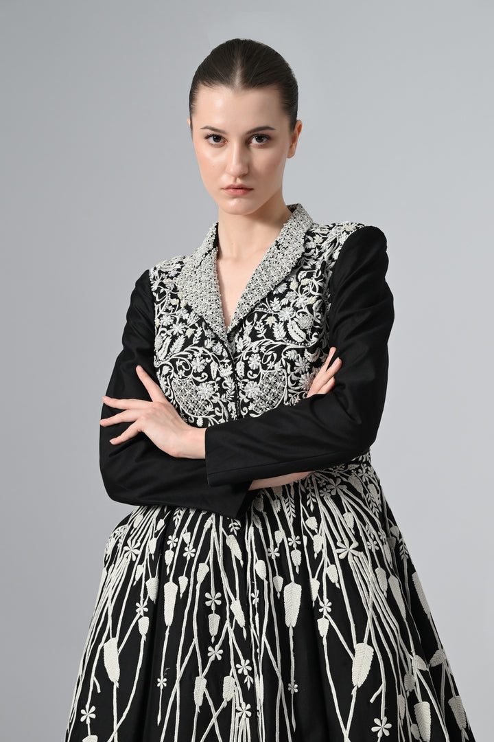 Pleated Jacket Gown