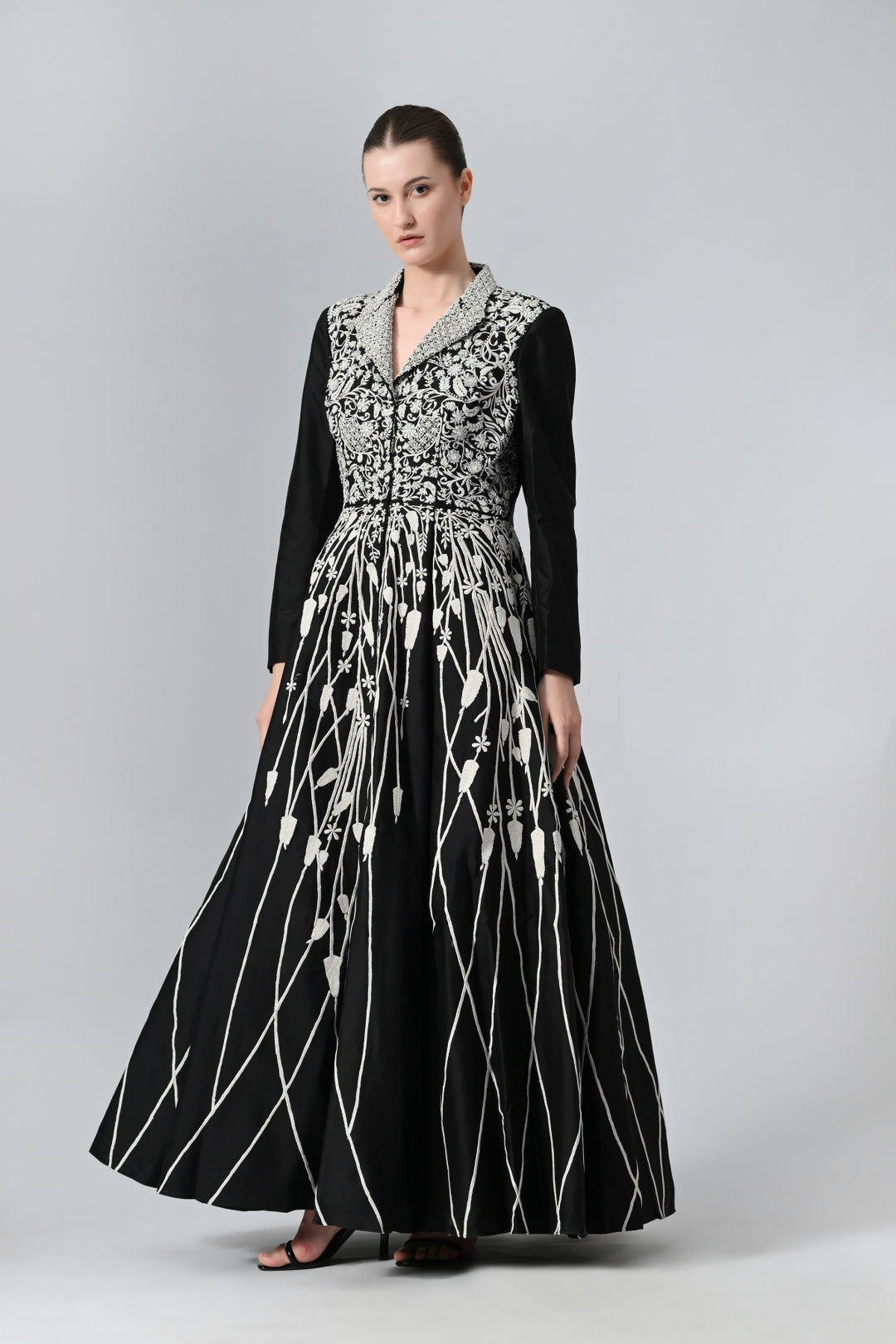 Pleated Jacket Gown
