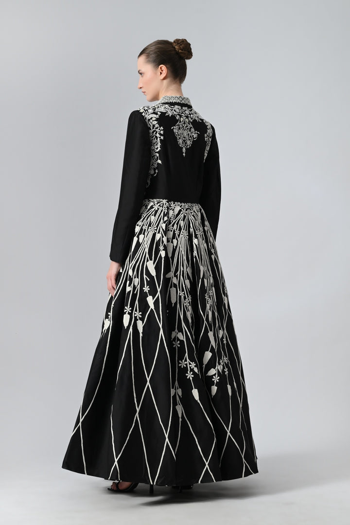 Pleated Jacket Gown
