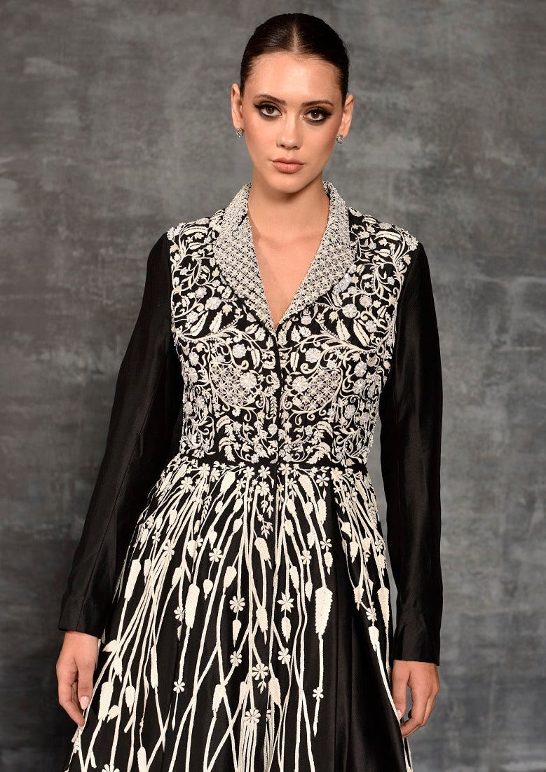Pleated Jacket Gown