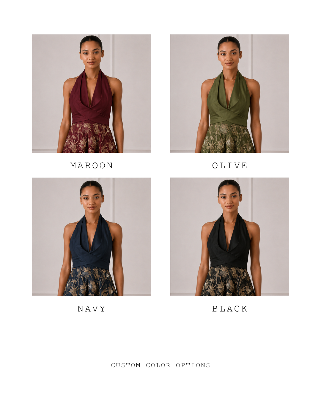 Backless neck gown