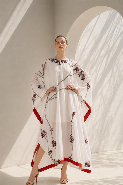 Asymmetric Embroidered Kaftan