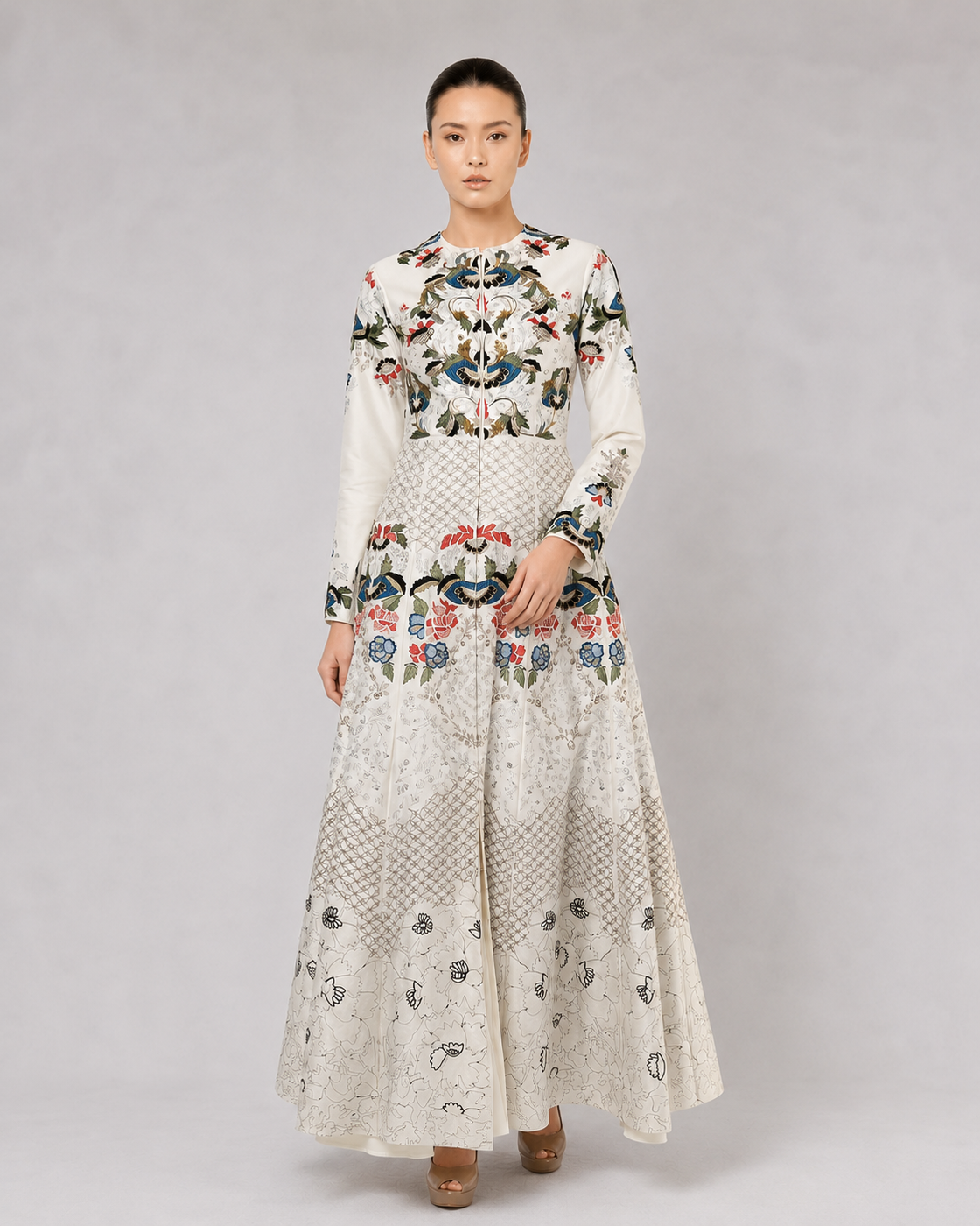 Floral Embroidered Gown