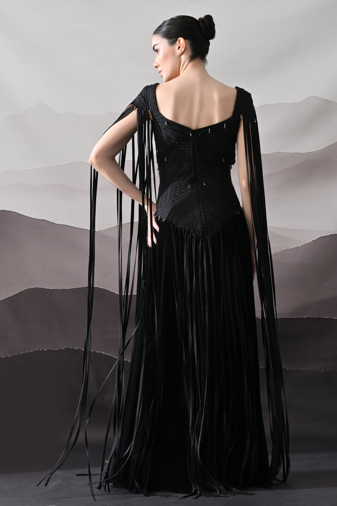 Black Silhouette Defined by Texture and Movement