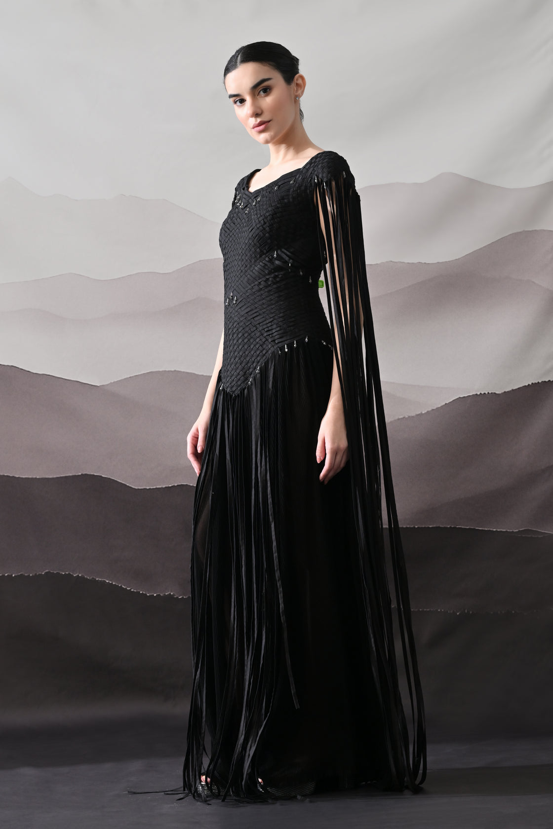 Black Silhouette Defined by Texture and Movement