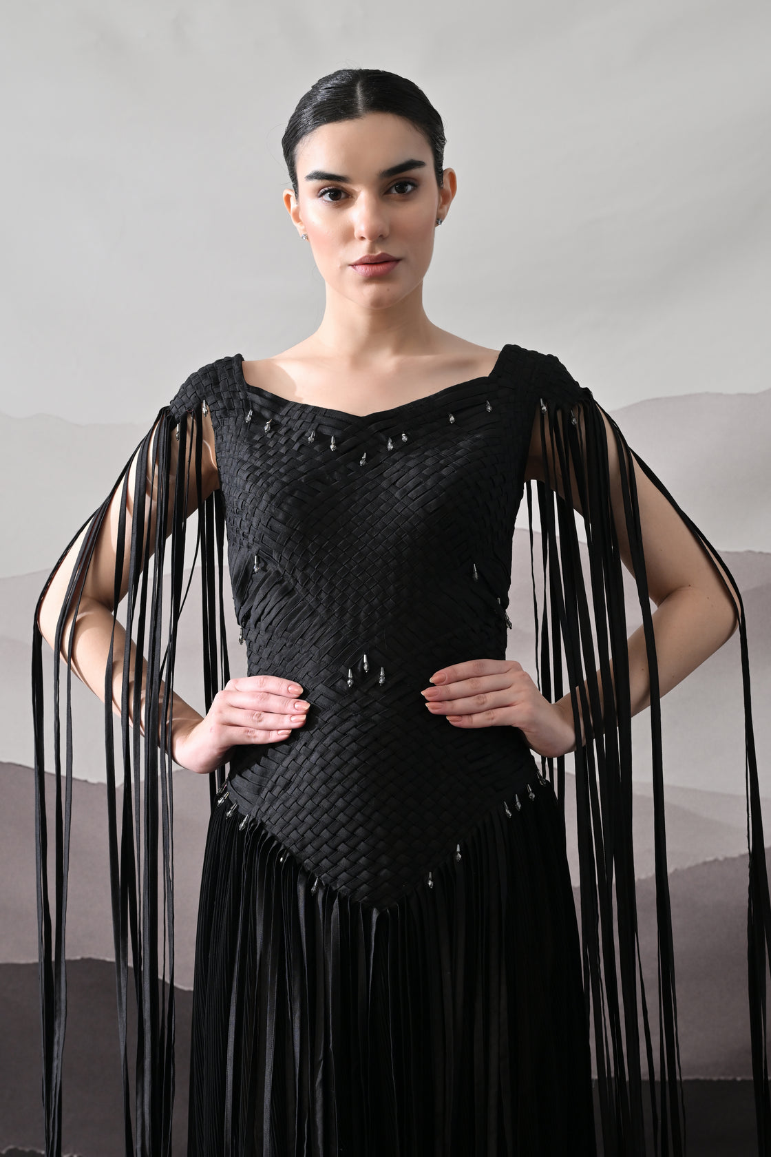 Black Silhouette Defined by Texture and Movement