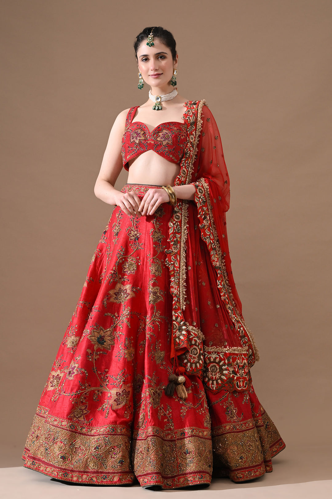 Regal Red Zari Threadwork Lehenga