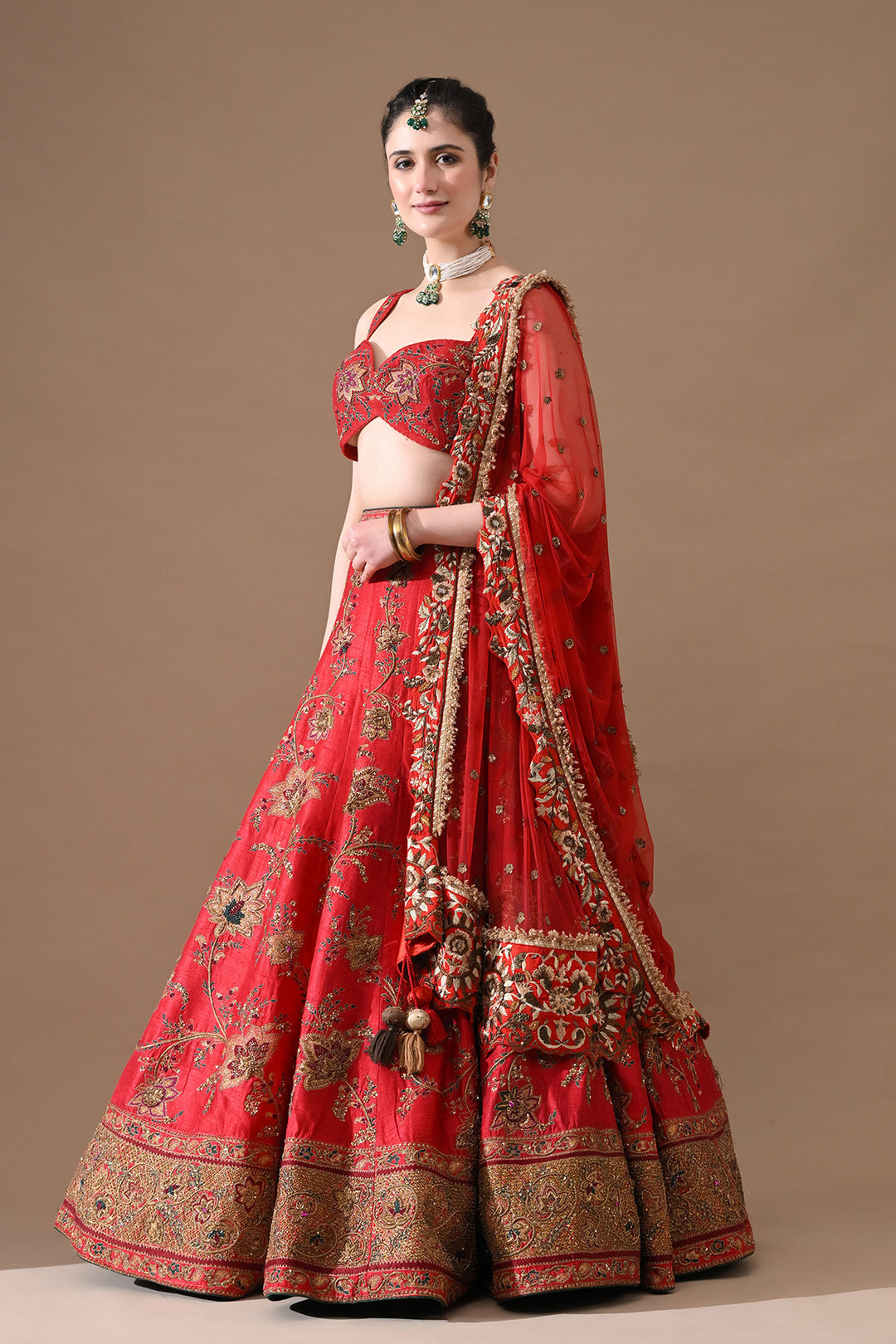 Regal Red Zari Threadwork Lehenga