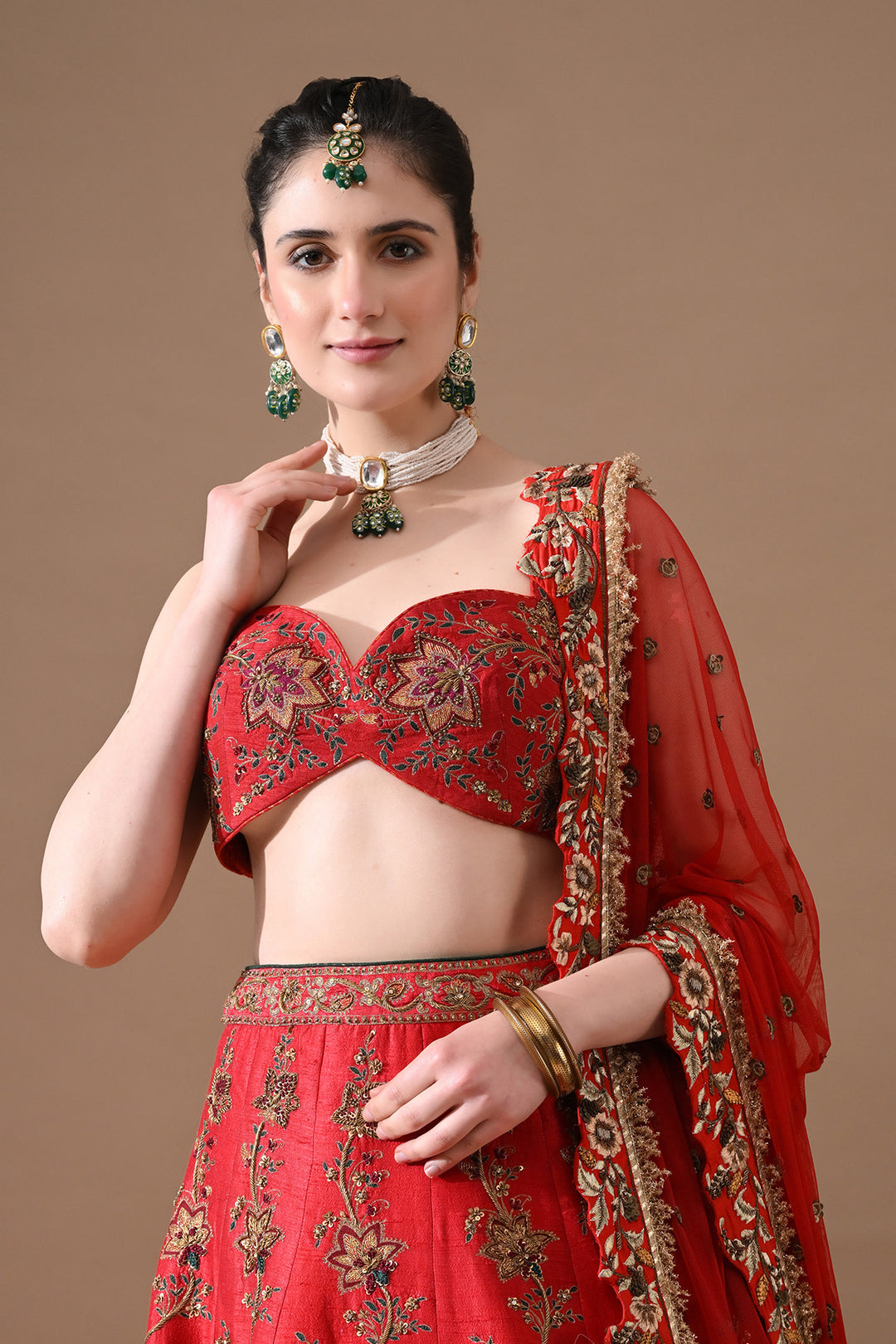 Regal Red Zari Threadwork Lehenga