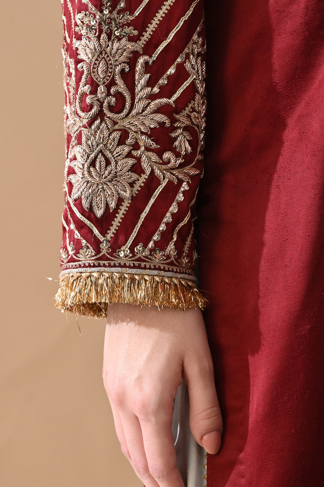 Soft Maroon Fine Embroidered Kurta Set