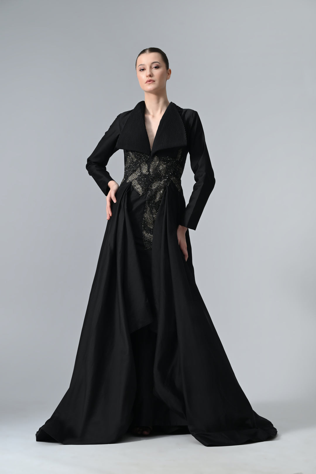 Collared Asymmetric Gown
