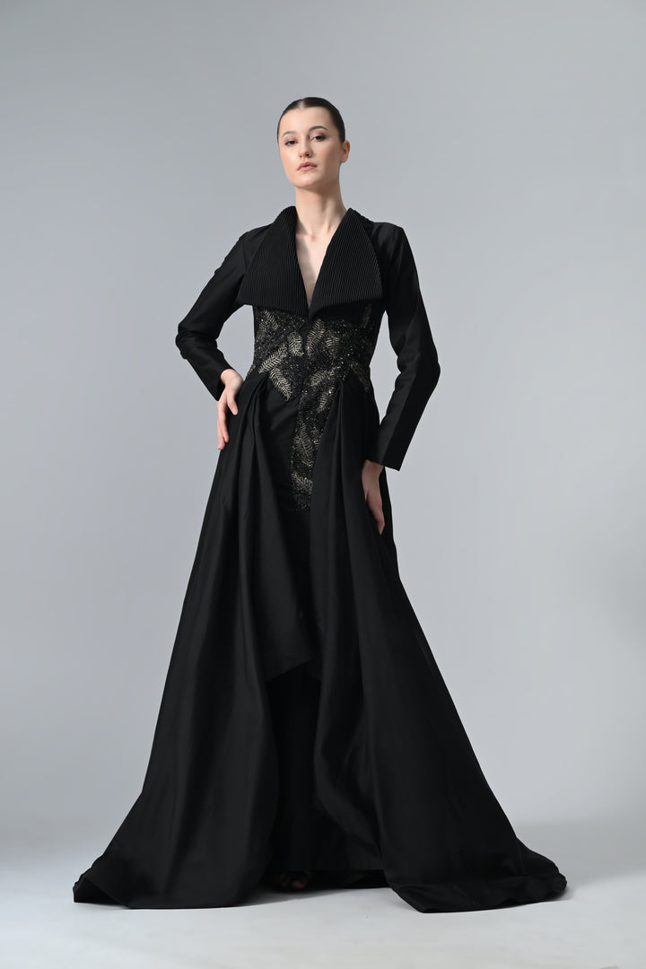 Collared Asymmetric Gown