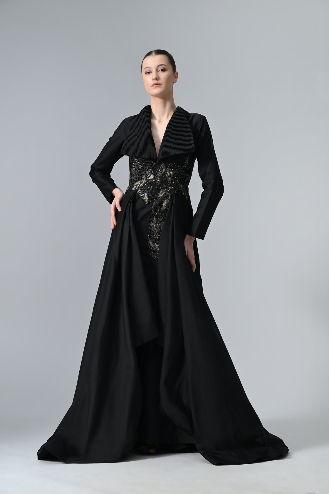 Collared Asymmetric Gown