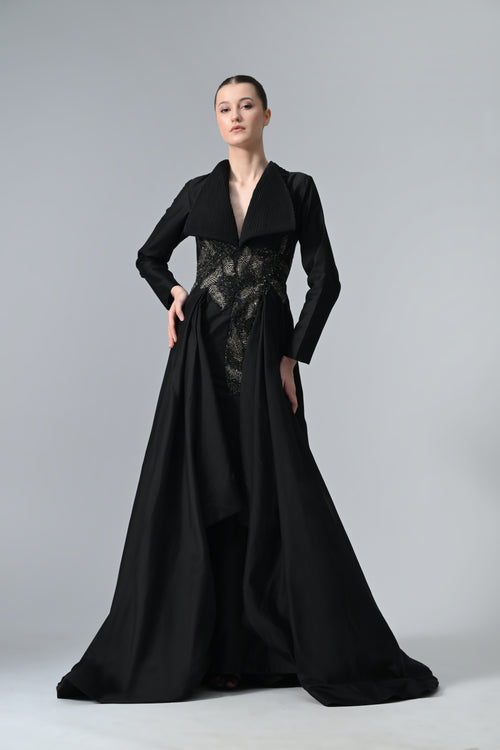 Collared Asymmetric Gown