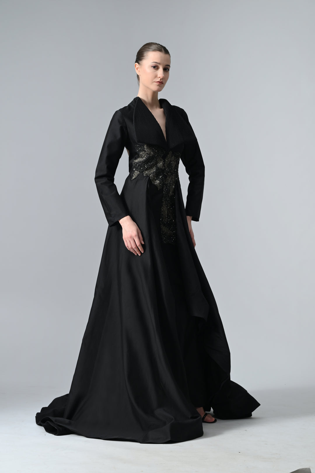 Collared Asymmetric Gown