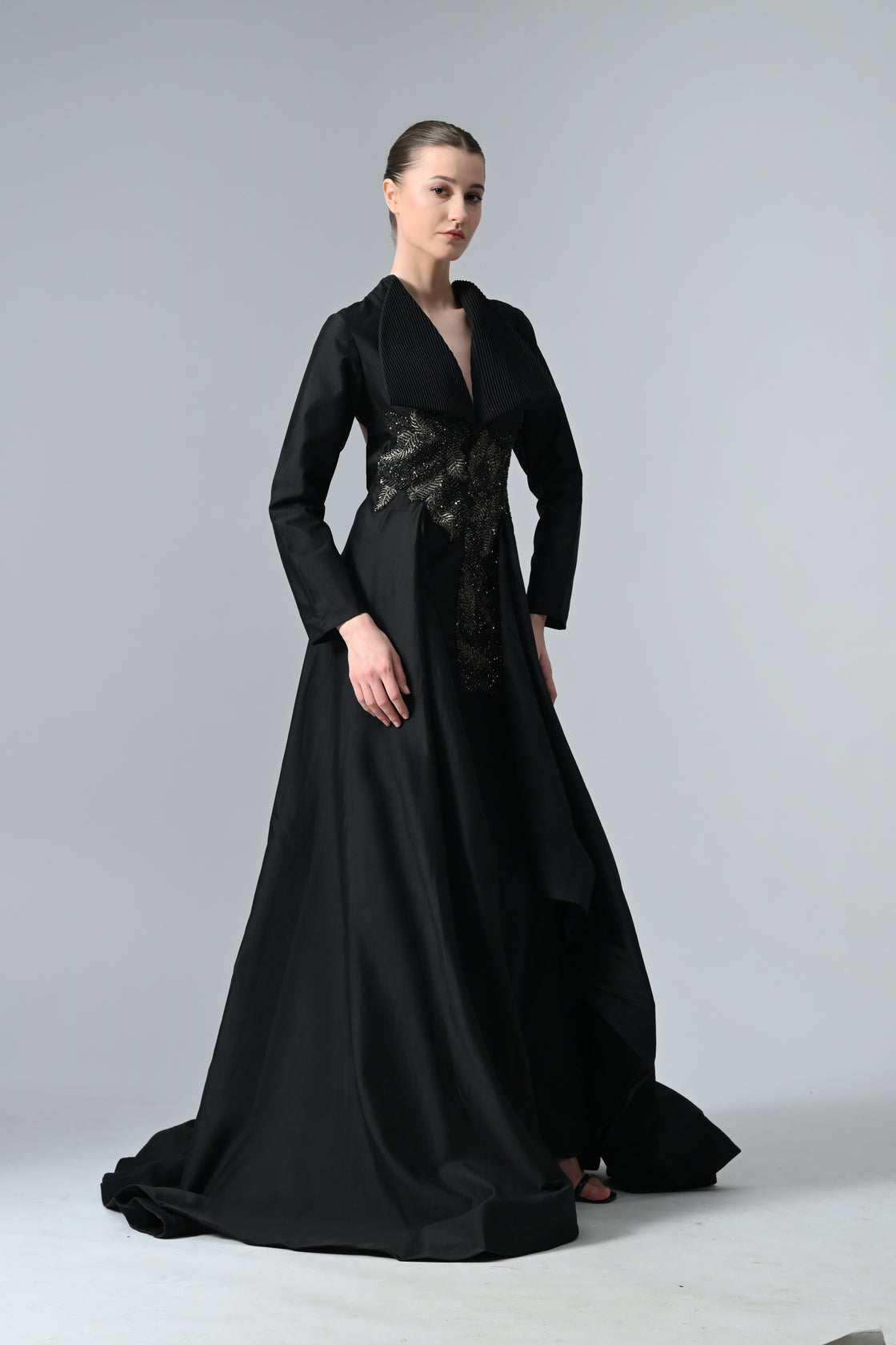 Collared Asymmetric Gown