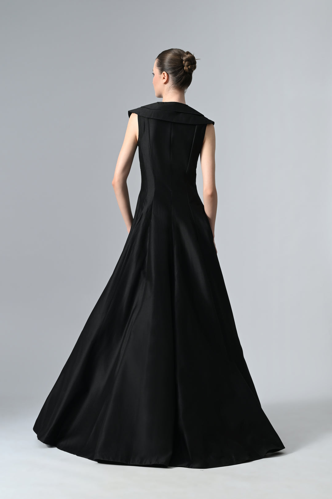 Double Lapel Embroidered Gown