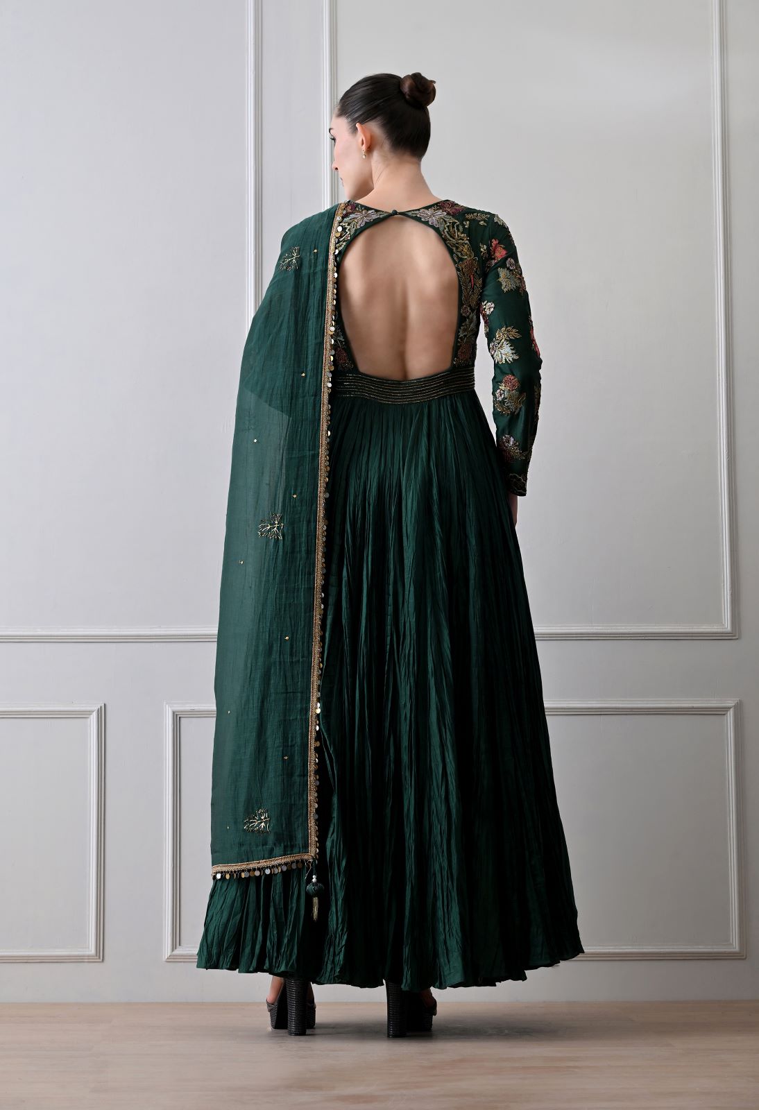 Scarlet Green Anarkali Set