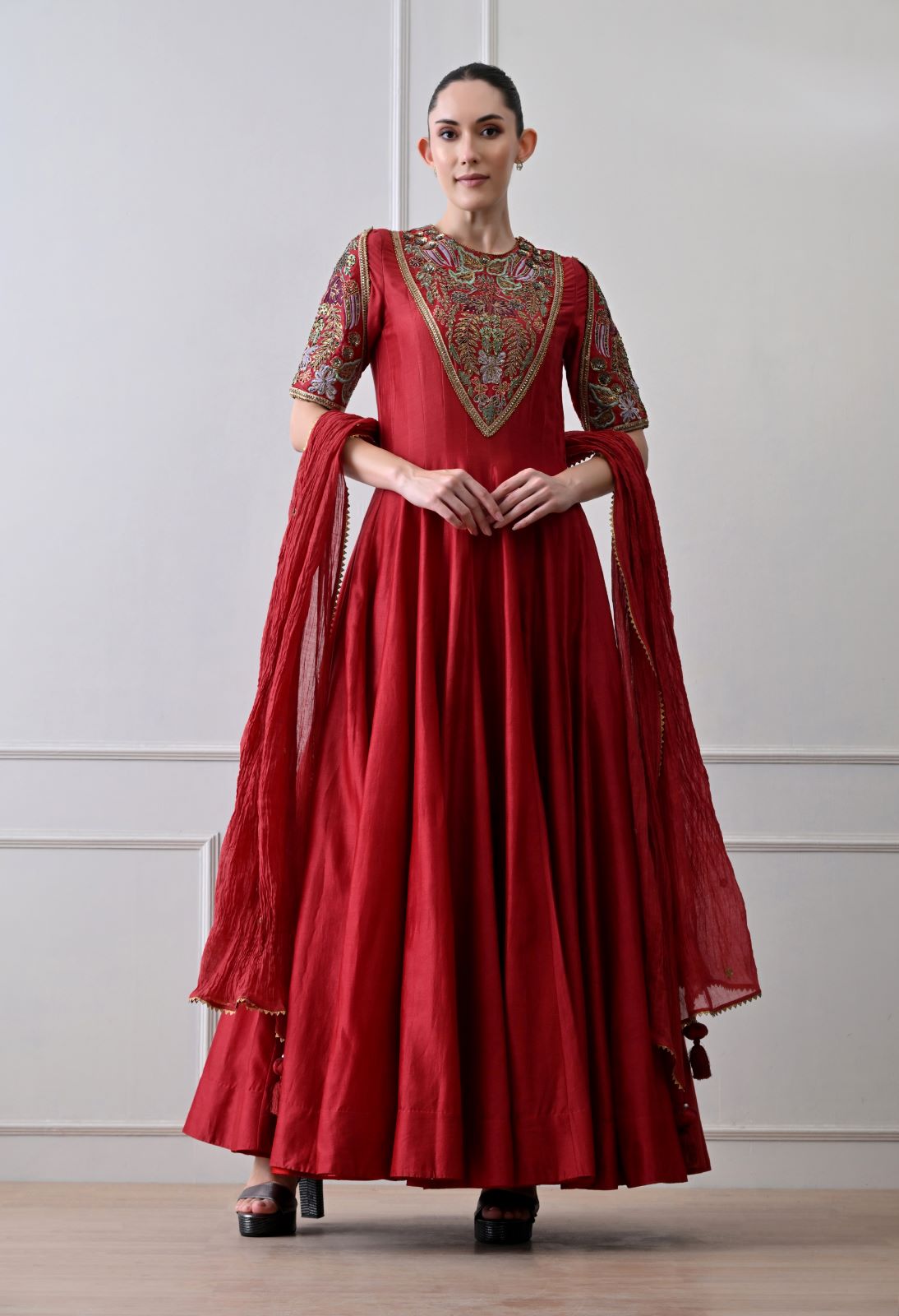 Crimson Red Anarkali