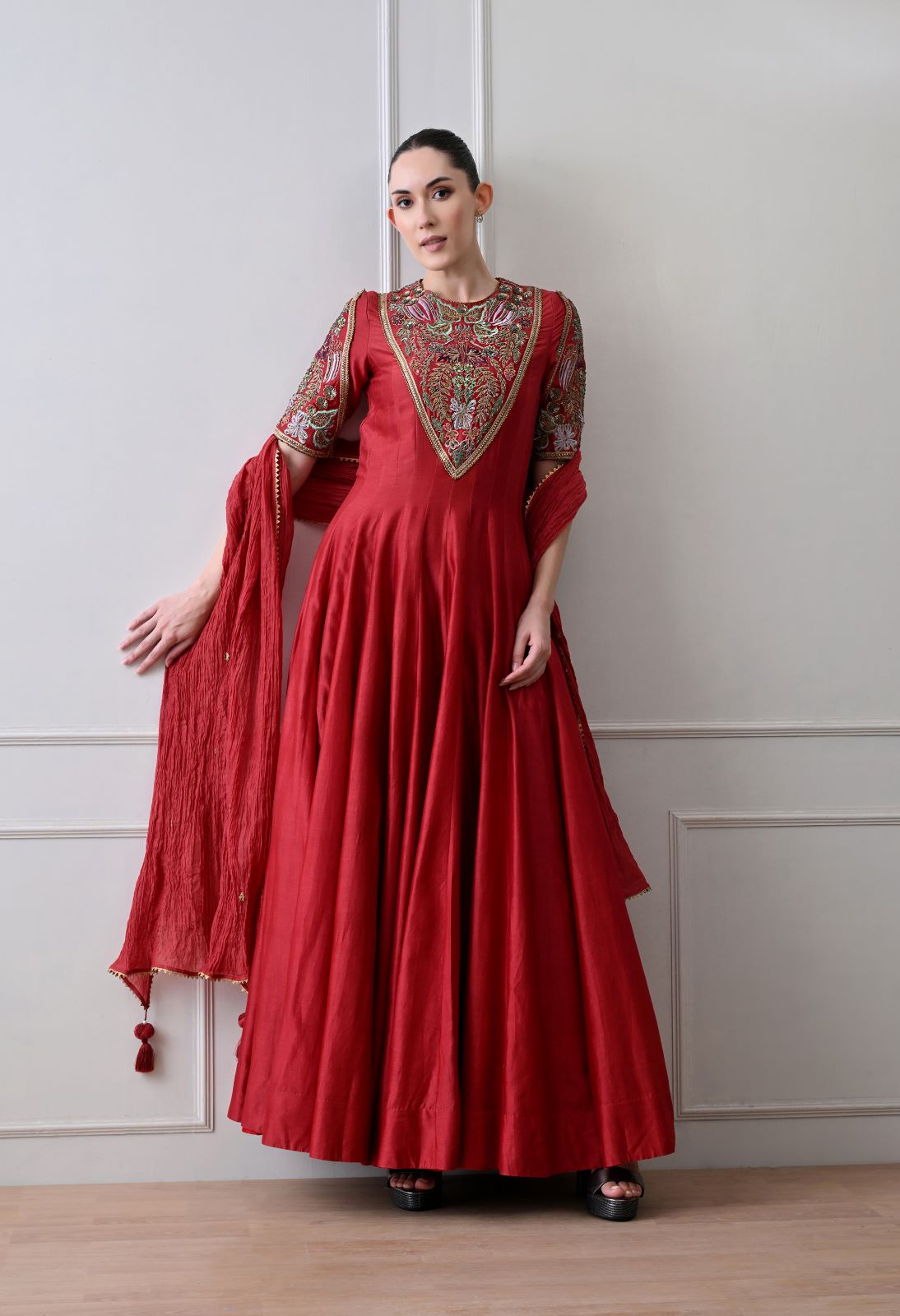 Crimson Red Anarkali
