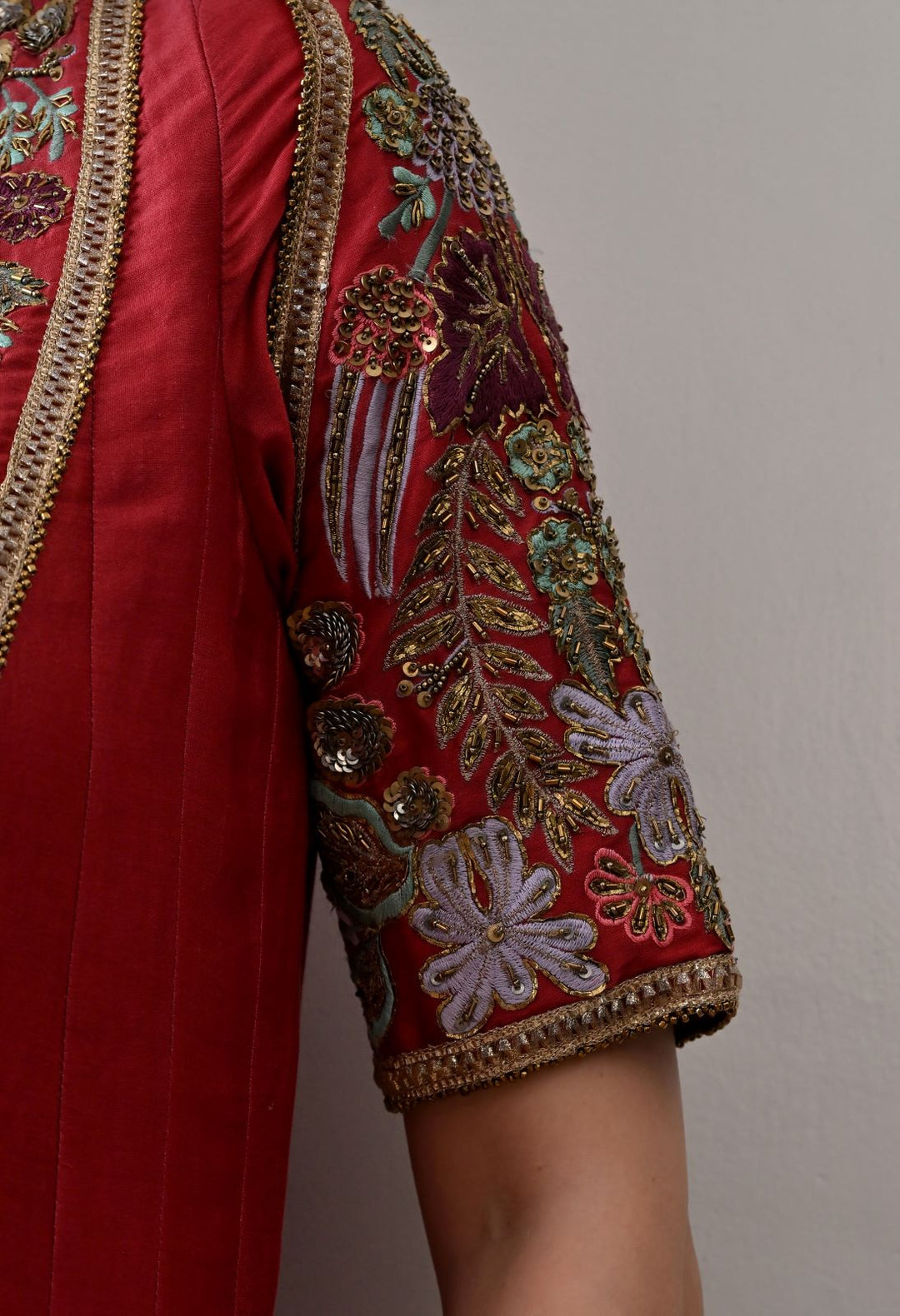 Red Anarkali Set