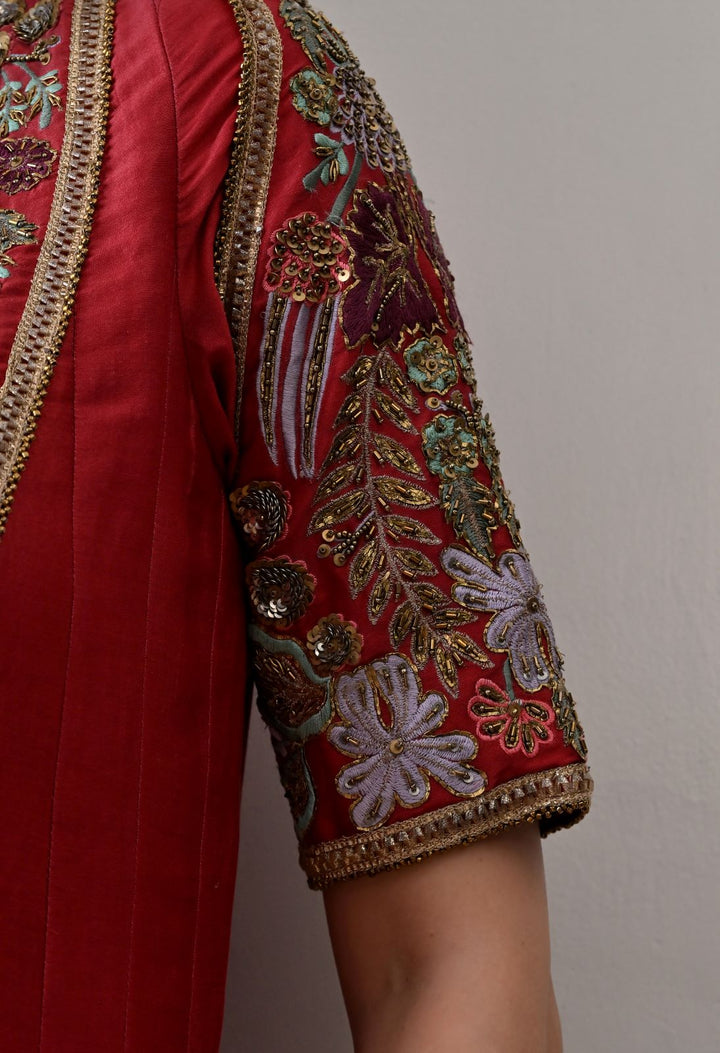 Red Anarkali Set