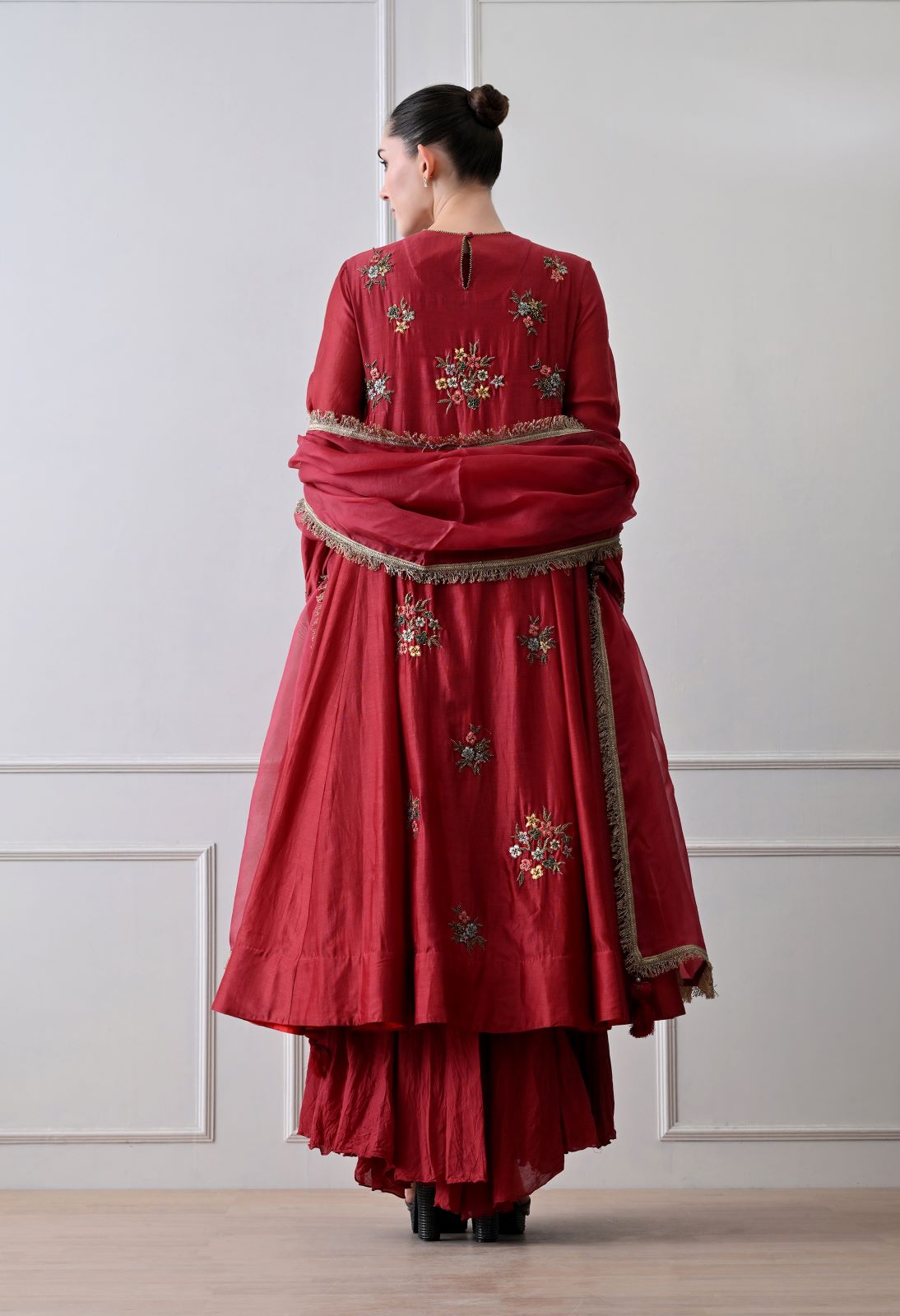 Rosso Red Anarkali Set
