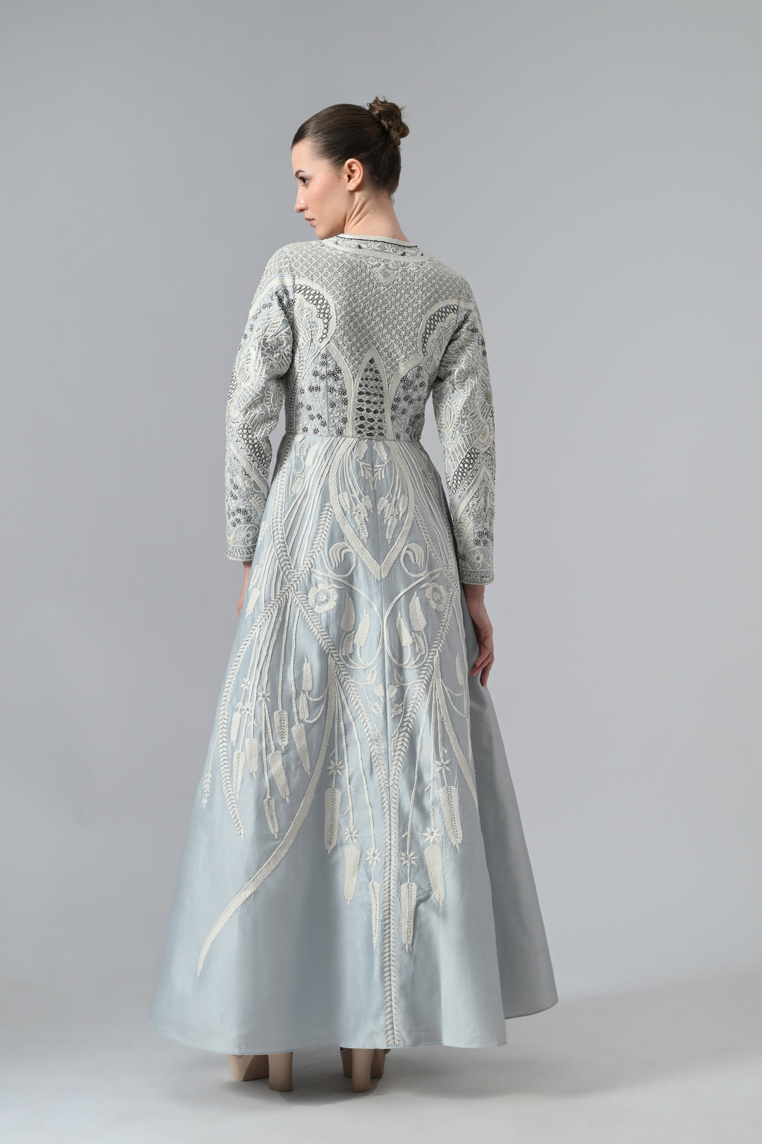 Round-Neck Embroidered Dress