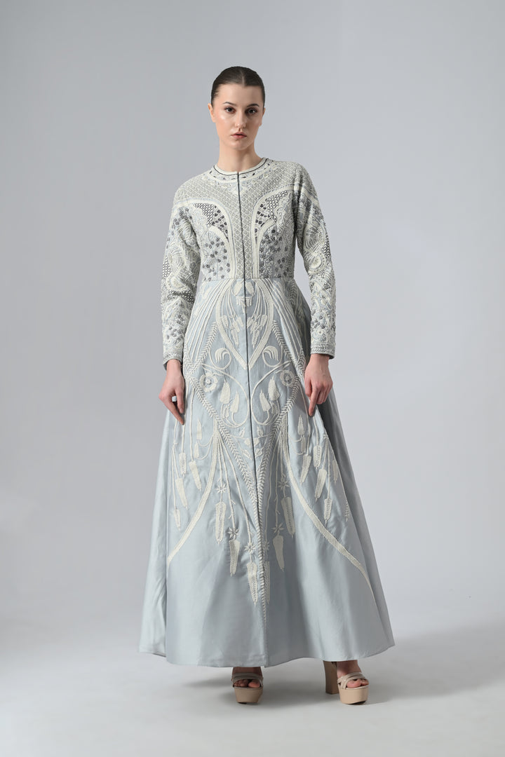 Round-Neck Embroidered Dress