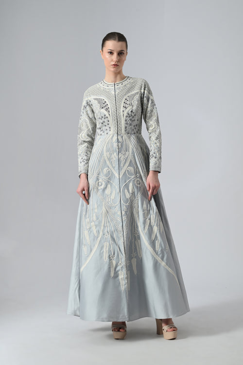 Round-Neck Embroidered Dress