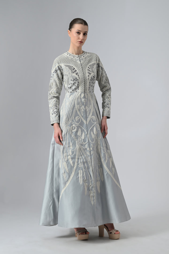 Round-Neck Embroidered Dress