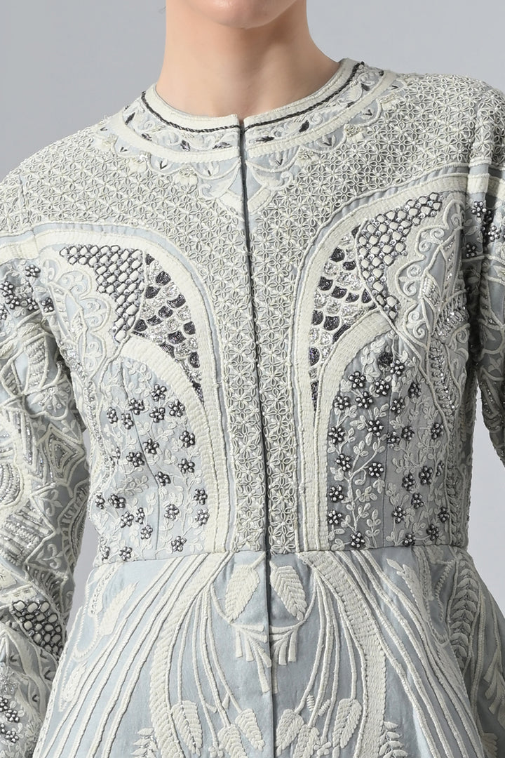 Round-Neck Embroidered Dress