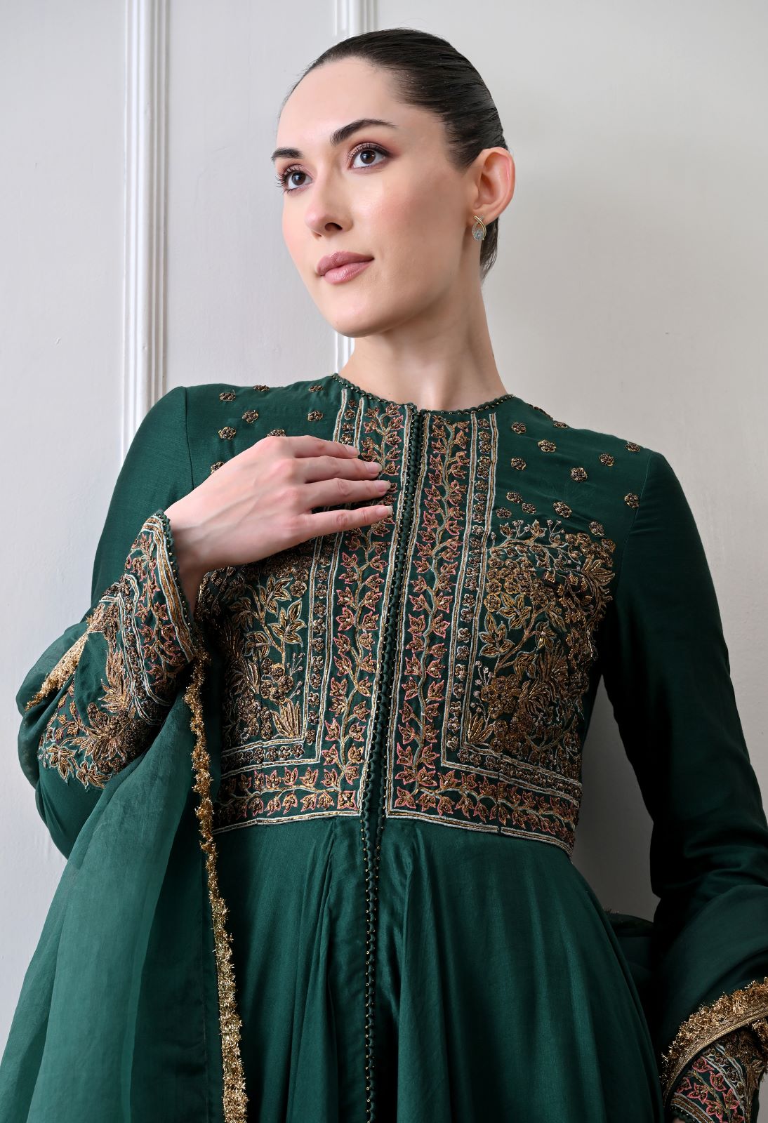 Emerald Green Anarkali Set