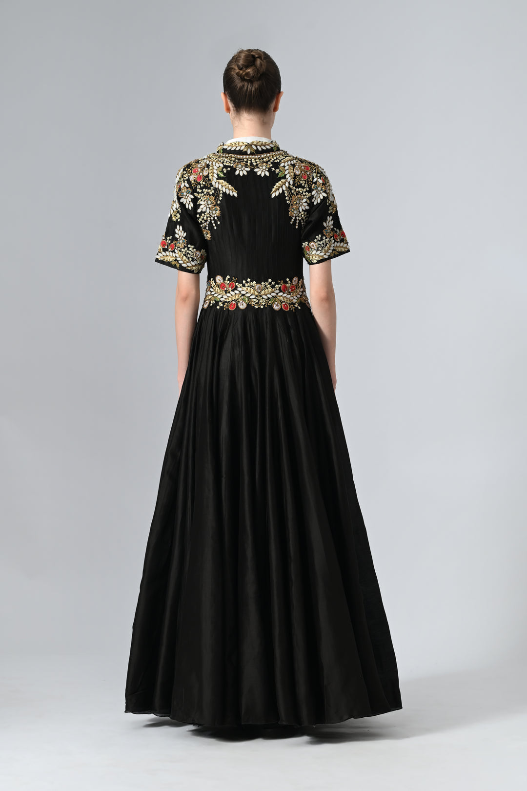 Front-Opening Embellished Gown